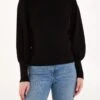 Balloon Sleeve Knit Jumper(Balloon Sleeve Knit Jumper) -Repertoire Fashion Store QED3299 BLACK 0437