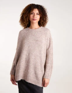 Round Neck Jumper(Round Neck Jumper 2) -Repertoire Fashion Store SP4204 MOCHA 0229