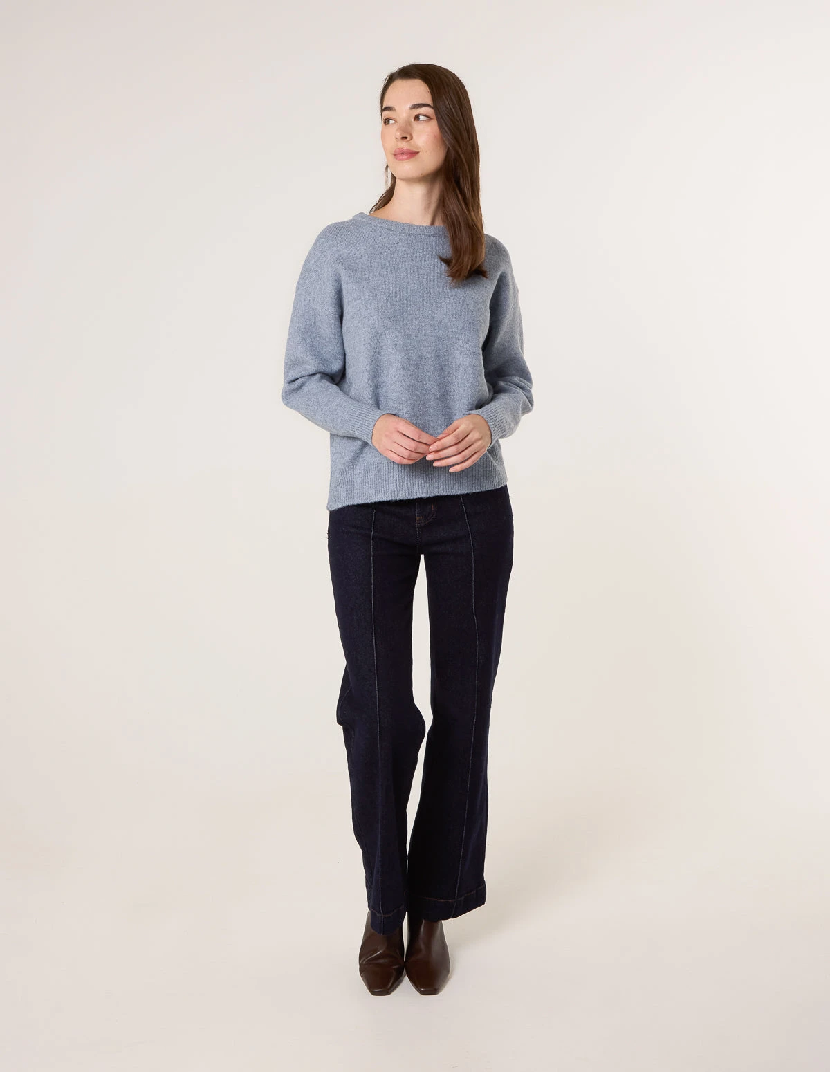 Round Neck Jumper(Denim Round Neck Jumper 2) 2 Round Neck Jumper(Denim Round Neck Jumper 2) - Image 2