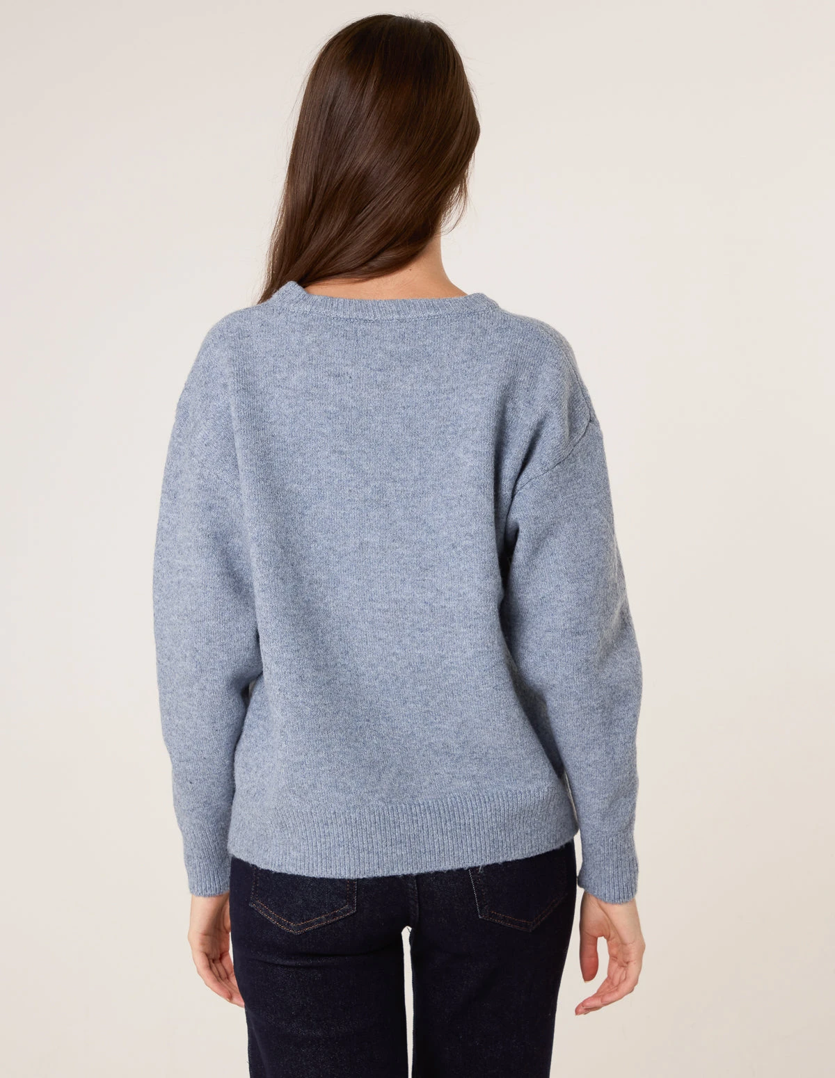 Round Neck Jumper(Denim Round Neck Jumper 2) 4 Round Neck Jumper(Denim Round Neck Jumper 2) - Image 4
