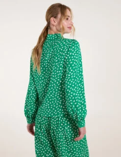 Abstract Polka Dot Oversized Shirt(Green Abstract Polka Dot Oversized Shirt) -Repertoire Fashion Store SS23111 GREEN 72051