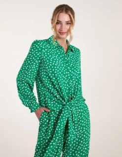 Abstract Polka Dot Oversized Shirt(Green Abstract Polka Dot Oversized Shirt)