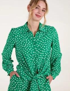 Abstract Polka Dot Oversized Shirt(Green Abstract Polka Dot Oversized Shirt) -Repertoire Fashion Store SS23111 GREEN 72072