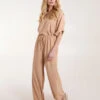 Drawstring Wide Leg Trousers(Camel Drawstring Wide Leg Trousers)
