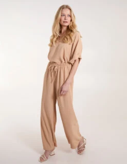 Drawstring Wide Leg Trousers(Camel Drawstring Wide Leg Trousers)
