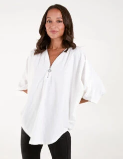 Textured Half Zip Top(Textured Half Zip Top)