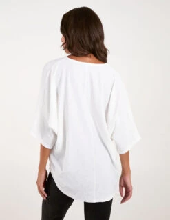 Textured Half Zip Top(Textured Half Zip Top) -Repertoire Fashion Store SS25109 WHITE 35368 1