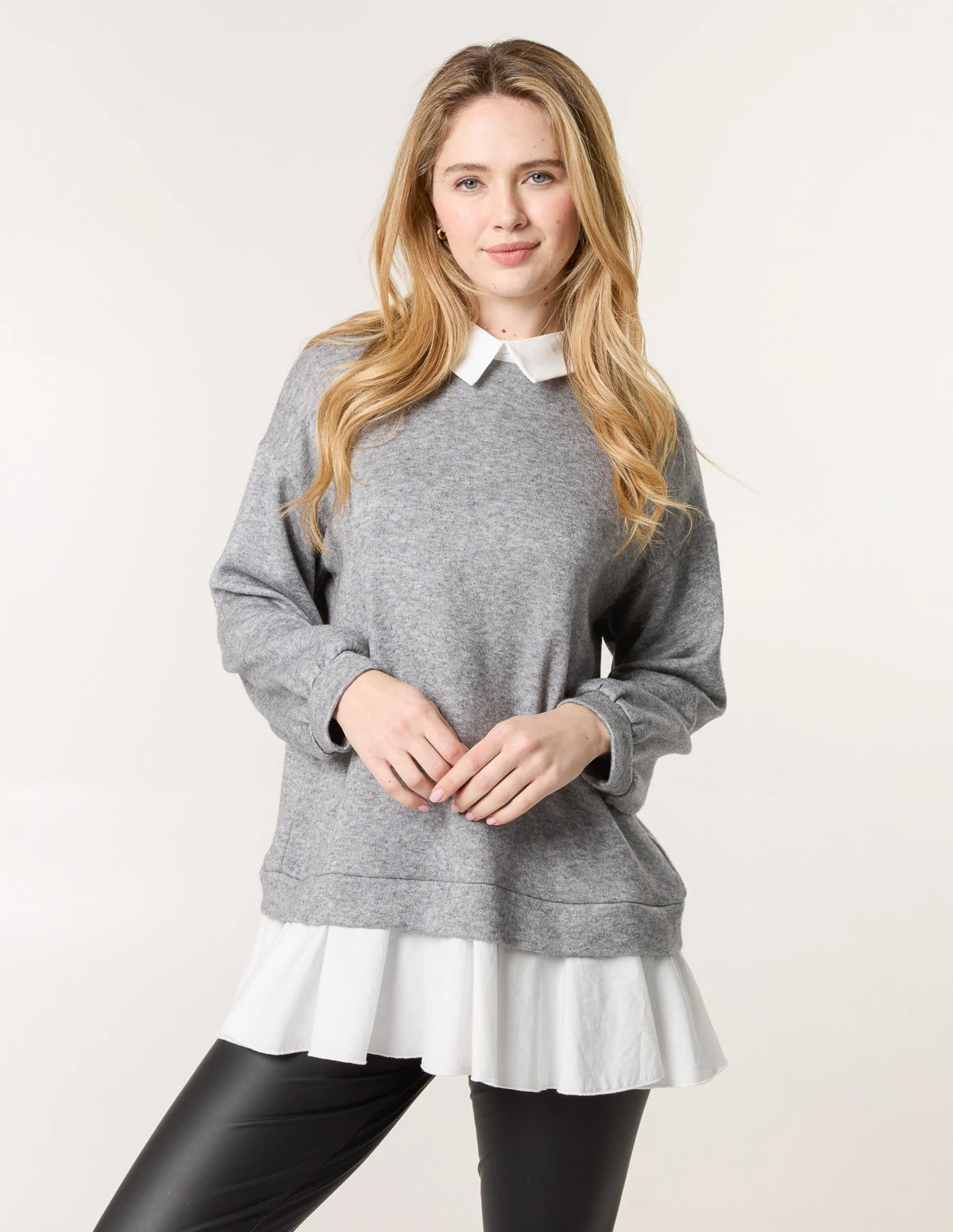 2in1 Cut & Sew Sweater(Grey 2in1 Cut Sew Sweater) 1 2in1 Cut & Sew Sweater(Grey 2in1 Cut Sew Sweater)