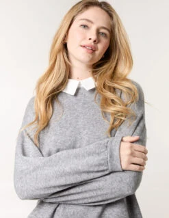 2in1 Cut & Sew Sweater(Grey 2in1 Cut Sew Sweater) 6 2in1 Cut & Sew Sweater(Grey 2in1 Cut Sew Sweater) -Repertoire Fashion Store SS25118B268 144994