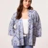 3/4 Sleeve Kimono(3 4 Sleeve Kimono) 11 3/4 Sleeve Kimono(3 4 Sleeve Kimono) -Repertoire Fashion Store SS25196 NAVY 37006