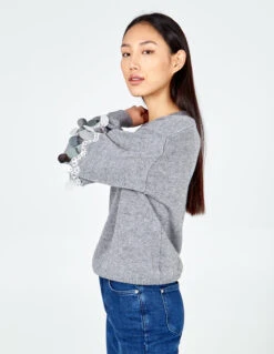 Balloon Sequin Disc Sleeve Jumper(Balloon Sequin Disc Sleeve Jumper) 7 Balloon Sequin Disc Sleeve Jumper(Balloon Sequin Disc Sleeve Jumper) -Repertoire Fashion Store WF4353 GREY 4