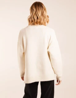 High Neck Jumper(Ivory High Neck Jumper) -Repertoire Fashion Store WF5033 IVORY 0519