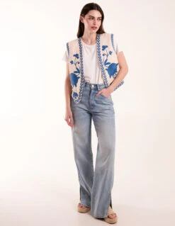 Embroidered Detailed Waistcoat(Embroidered Detailed Waistcoat) -Repertoire Fashion Store WF5213BV242 130225