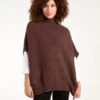 High Neck Oversized Ribbed Tabard Jumper(Brown High Neck Oversized Ribbed Tabard Jumper)