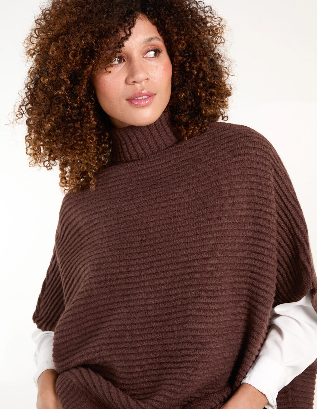 High Neck Oversized Ribbed Tabard Jumper(Brown High Neck Oversized Ribbed Tabard Jumper) 2 High Neck Oversized Ribbed Tabard Jumper(Brown High Neck Oversized Ribbed Tabard Jumper) - Image 2