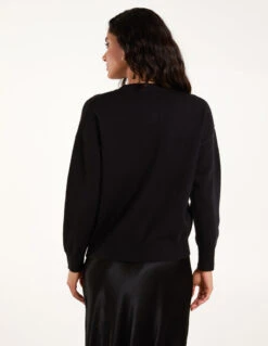 Embellished Sequin Butterfly Jumper(Black Embellished Sequin Butterfly Jumper) -Repertoire Fashion Store WF5303 BLACK 12961