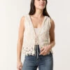 Crochet Tie Front Vest(Crotchet Tie Front Vest)