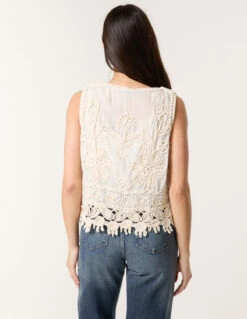 Crochet Tie Front Vest(Crotchet Tie Front Vest) -Repertoire Fashion Store WF5409BV001 145787