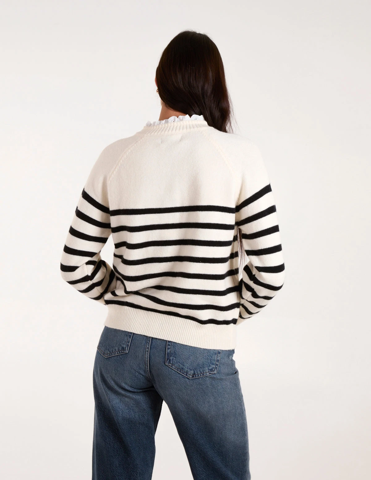 Horizontal Stripes Shoulder Button Detailed Jumper(Horizontal Stripes Shoulder Button Detailed Jumper) 4 Horizontal Stripes Shoulder Button Detailed Jumper(Horizontal Stripes Shoulder Button Detailed Jumper) - Image 4