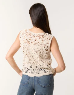 Crochet Top With Sequins(Stone Crochet Top With Sequins) -Repertoire Fashion Store WF5471BV001 145868