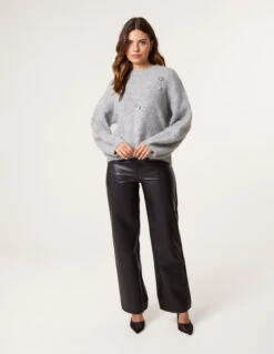 Flower Embellished Jumper(Grey Flower Embellished Jumper) 7 Flower Embellished Jumper(Grey Flower Embellished Jumper) -Repertoire Fashion Store WF5522 GREY 26667 aa1c446b caf6 436e bbc3 58869d5b3f65