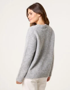 Diamante Detailed Heart Jumper(Grey Diamante Detailed Heart Jumper) -Repertoire Fashion Store WF5526 GREY 26662 256781eb 19be 4354 9c56 986ed3ba36de