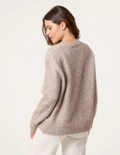 Diamante Detailed Heart Jumper(Mocha Diamante Detailed Heart Jumper) -Repertoire Fashion Store WF5526 MOCHA 26600 a091cde3 eb5c 4191 be7e 80b776451f39