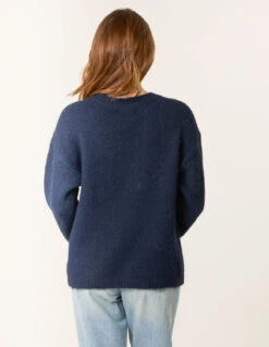 Jumper With Embroidered Flowers(Navy Jumper With Embroidered Flowers) -Repertoire Fashion Store WF5540 NAVY 259016 9ca641c1 0a70 403c 943b fa59b51a6a8f