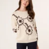 Floral Embroidery Detailed Jumper(Stone Floral Embroidery Detailed Jumper) 9 Floral Embroidery Detailed Jumper(Stone Floral Embroidery Detailed Jumper) -Repertoire Fashion Store WF5577 STONE 38056