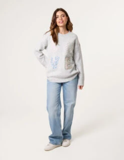 Embroidered Love Design Jumper(Embroidered Love Design Jumper)