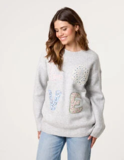 Embroidered Love Design Jumper(Embroidered Love Design Jumper) 6 Embroidered Love Design Jumper(Embroidered Love Design Jumper) -Repertoire Fashion Store WF5645 GREY 26288 0ee94b79 434c 4ea9 99bd 92bb66cdd327