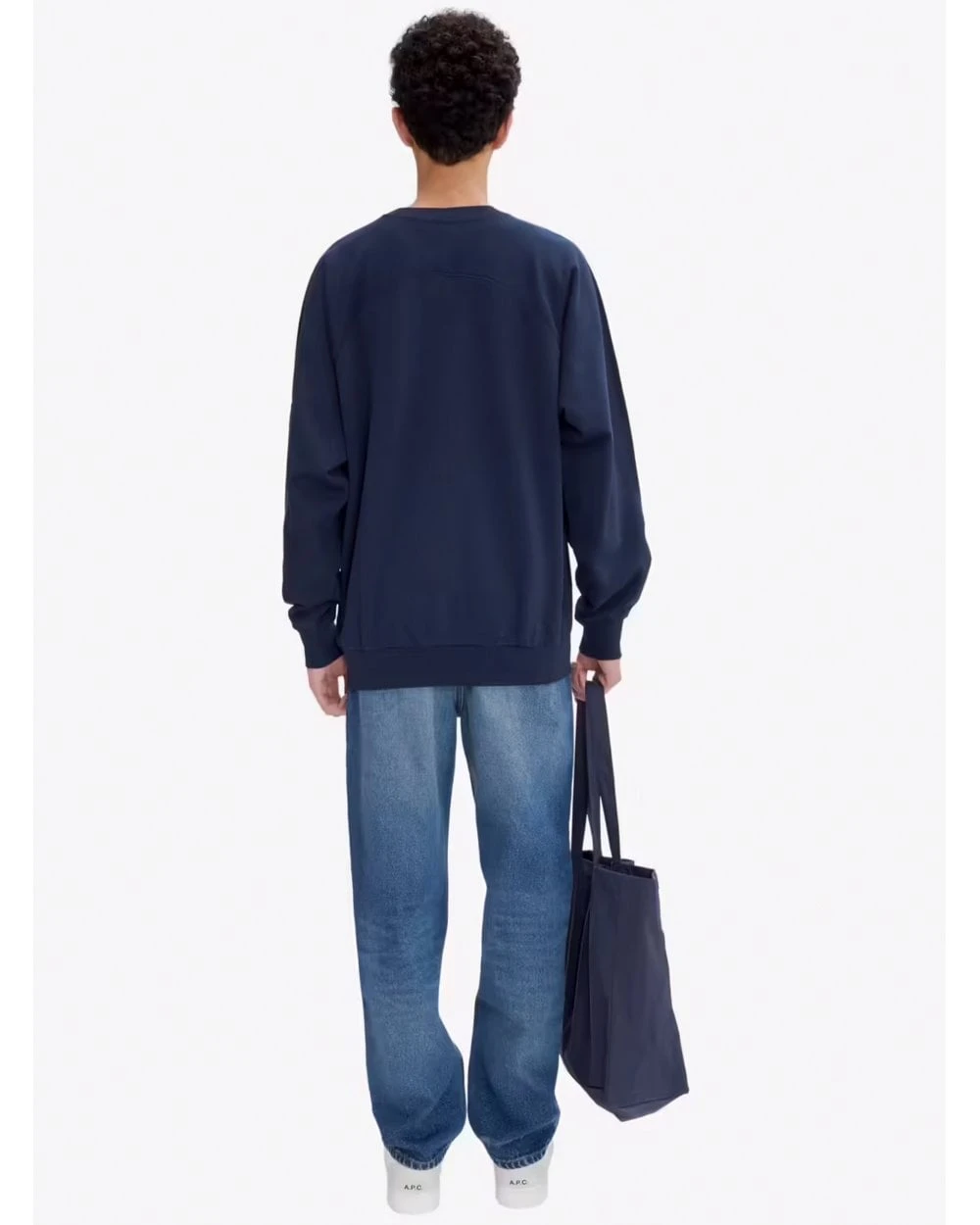 A.P.C. Mens Asics Lake Sweatshirt Dark Navy Blue 4 A.P.C. Mens Asics Lake Sweatshirt Dark Navy Blue - Image 4