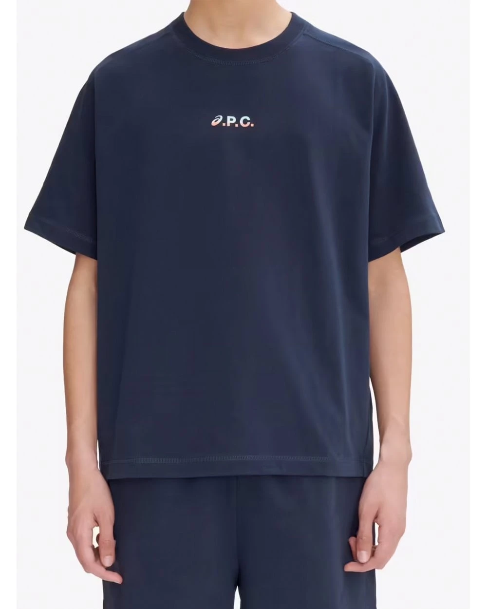 A.P.C. Mens Asics Wind T-Shirt Dark Navy Blue 3 A.P.C. Mens Asics Wind T-Shirt Dark Navy Blue - Image 3