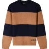 A.P.C. Mens Edwardo Stripe Jumper Dark Navy