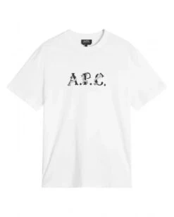 A.P.C. Mens Hugo Wrapped Logo T-Shirt White