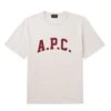 A.P.C. Mens Marcus Curved Logo T-Shirt Ecru/Red