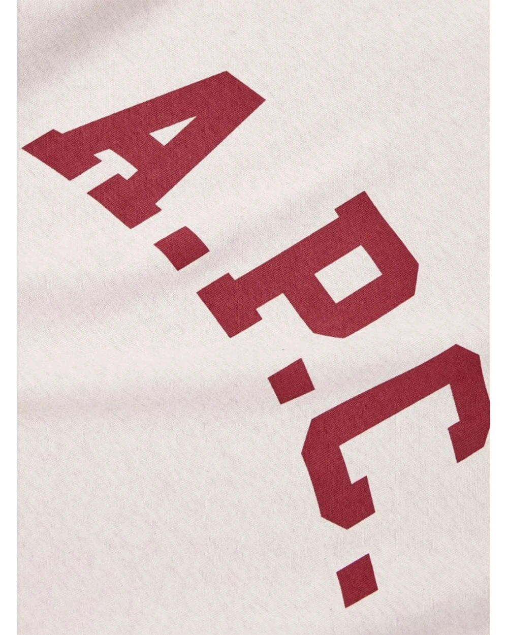 A.P.C. Mens Marcus Curved Logo T-Shirt Ecru/Red 2 A.P.C. Mens Marcus Curved Logo T-Shirt Ecru/Red - Image 2