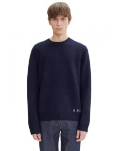 A.P.C. Mens Mens Edward Jumper Dark Navy -Repertoire Fashion Store a p c mens mens edward jumper dark navy p45344 293740 image