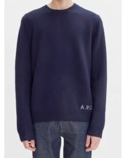 A.P.C. Mens Mens Edward Jumper Dark Navy -Repertoire Fashion Store a p c mens mens edward jumper dark navy p45344 293748 image