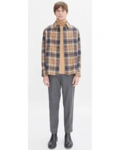 A.P.C. Mens Surchemise Bobby Check Overshirt Beige