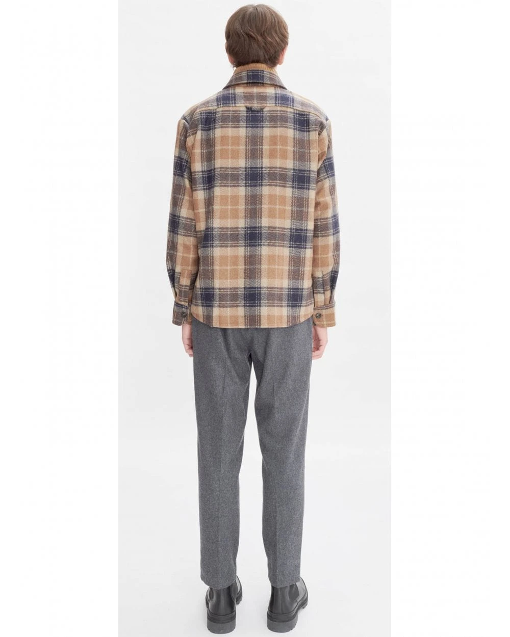 A.P.C. Mens Surchemise Bobby Check Overshirt Beige 2 A.P.C. Mens Surchemise Bobby Check Overshirt Beige - Image 2
