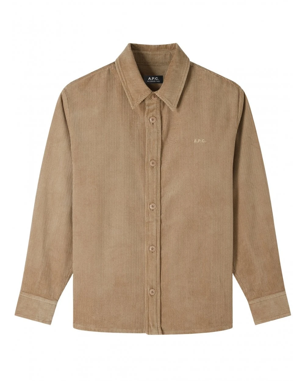 A.P.C. Mens Surchemise Bobby Overshirt Beige 1 A.P.C. Mens Surchemise Bobby Overshirt Beige