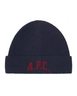 A.P.C. Unisex Bonnet Logo Beanie Dark Navy