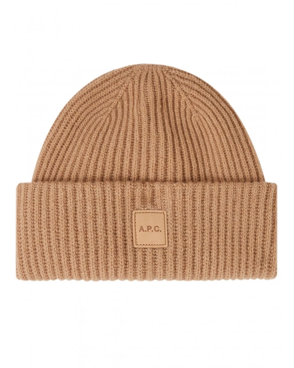 A.P.C. Unisex Michelle Ribbed Beanie Camel Brown 1 A.P.C. Unisex Michelle Ribbed Beanie Camel Brown