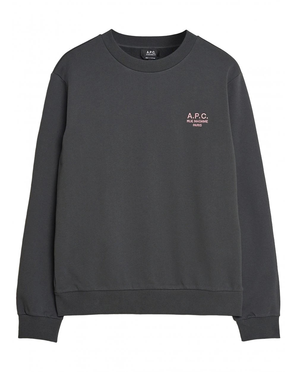 A.P.C. Unisex Rue Madame Sweatshirt Anthracite Rose/Grey 1 A.P.C. Unisex Rue Madame Sweatshirt Anthracite Rose/Grey