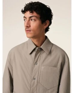 Ami Mens De Coeur Canvas Overshirt Beige -Repertoire Fashion Store ami mens de coeur canvas overshirt beige p46068 304922 image