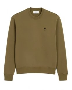 Ami Mens De Coeur Sweatshirt Bronze Green