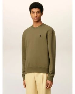 Ami Mens De Coeur Sweatshirt Bronze Green 8 Ami Mens De Coeur Sweatshirt Bronze Green -Repertoire Fashion Store ami mens de coeur sweatshirt bronze green p46852 318865 image