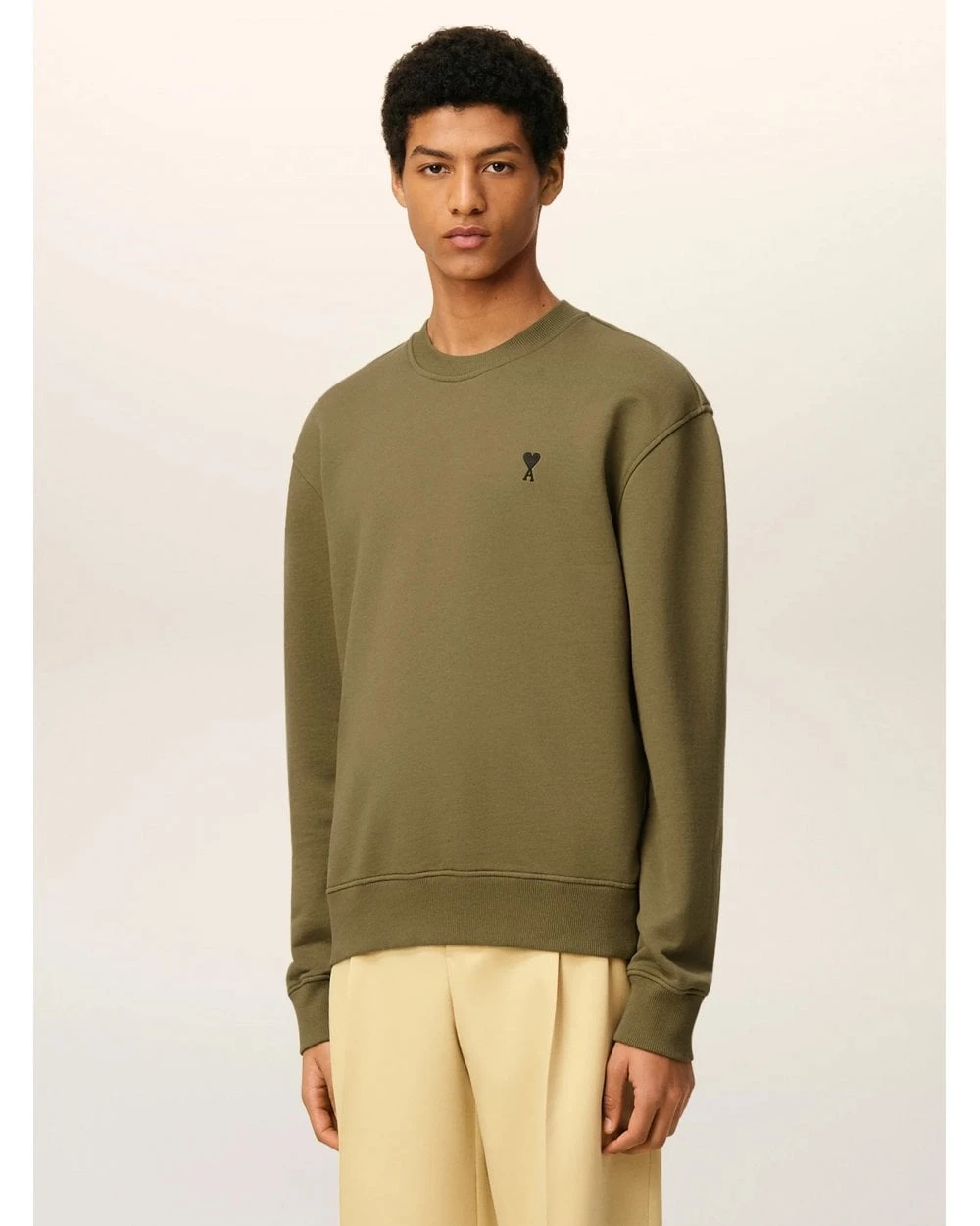 Ami Mens De Coeur Sweatshirt Bronze Green 3 Ami Mens De Coeur Sweatshirt Bronze Green - Image 3