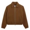Ami Mens De Coeur Zip Wool Bomber Jacket Hazelnut Brown